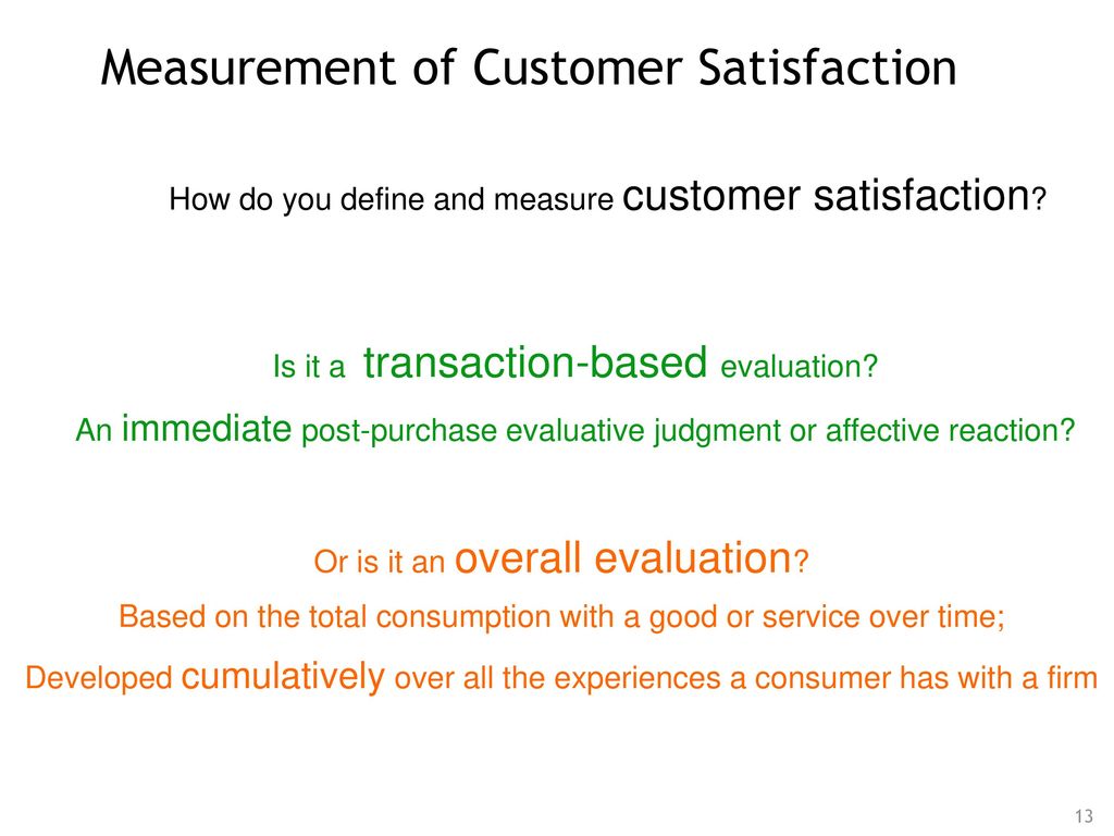 Evaluation of consumer satisfaction level at